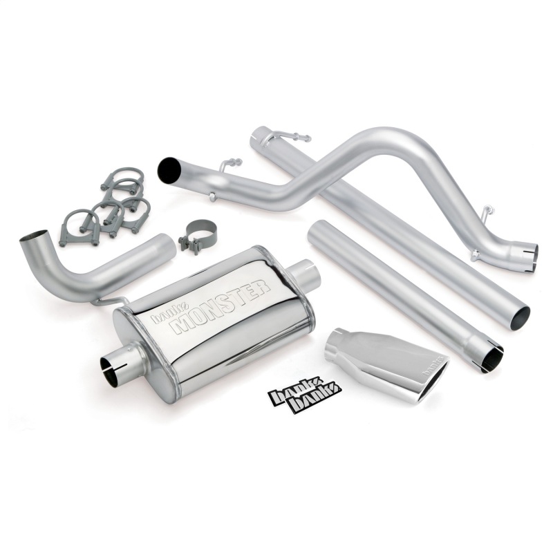 Jeep Wrangler Unlimited Performance Exhaust - Banks Power - Monster, Stainless Steel, Single Exit - Chrome - `07-`11